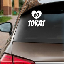 Reysa Tasarım Kalpli 60 Tokat Araba Sticker Beyaz 20X15 cm