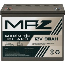 Maz Akü 12 Volt 90 Amper (Ah) Marin Jel VRLA Akü (Yat Tekne Akü)