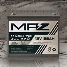 Maz Akü 12 Volt 90 Amper (Ah) Marin Jel VRLA Akü (Yat Tekne Akü)