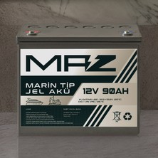 Maz Akü 12 Volt 90 Amper (Ah) Marin Jel VRLA Akü (Yat Tekne Akü)