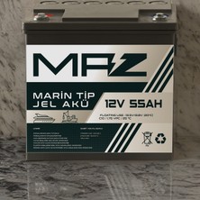 Maz Akü 12 Volt 55 Amper (Ah) Marin Jel VRLA Akü (Yat Tekne Akü)