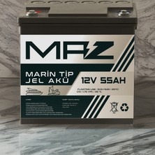 Maz Akü 12 Volt 55 Amper (Ah) Marin Jel VRLA Akü (Yat Tekne Akü)