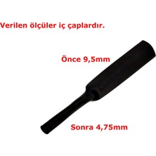 Adam 1 Metre 9,5 mm Siyah Isı İle Daralan Makaron Kablo İzolasyon