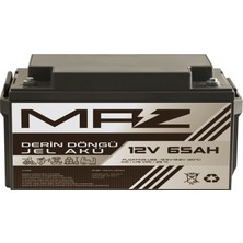 Maz Akü 12 Volt 65 Amper (Ah) Derin Döngü Jel Akü Max Performans