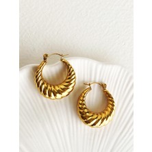 İfeelfree Bombeli Vintage Çelik Halka Küpe