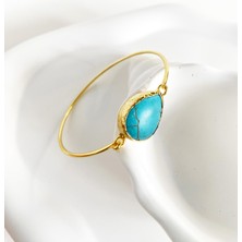 İfeelfree Altın Kaplama Firuze Doğal Taşlı Bileklik