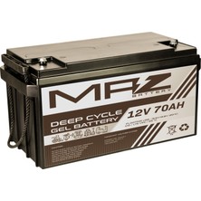 Maz Akü 12 Volt 70 Amper (Ah) Deep Cycle Jel Akü (Yeni Üretim)