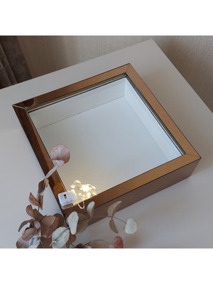 Verda Çerçeve 
ledli 25X25 cm Verda Anı Çerçevesi-6 cm Derin! Anı Çerçevesi Gül Kutusu! Bronz