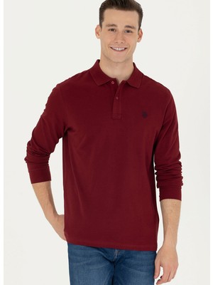 U.S. Polo Assn.  Polo Yaka Bordo Erkek Sweatshirt GTP01SK023