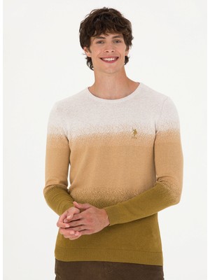 U.S. Polo Assn. Bisiklet Yaka Slim Fit Taş Melanj Erkek Helsen Kazak-SK23