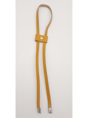 Angel Çanta Aksesuar Hardal  Deri Büzgü Gümüş Metalli