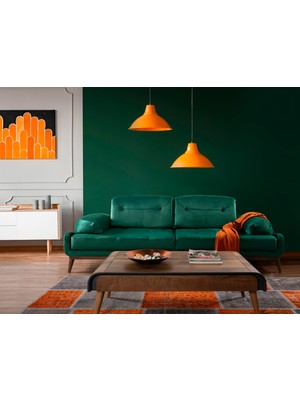 Perla Sofa Nelson Üçlü Koltuk Babyface Yeşil