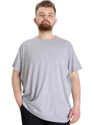 ModeXL Mode Xl Büyük Beden Likralı T-Shirt Bisiklet Yaka 20149 Grimelanj