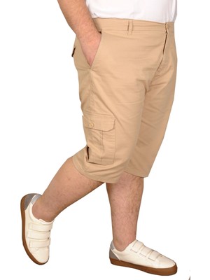 ModeXL Mode Xl Büyük Beden Erkek Kapri Klasik 21401 Bej