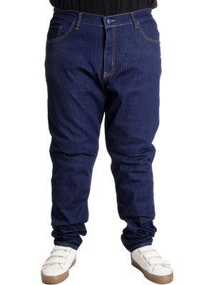 ModeXL Büyük Beden Erkek Kot Pantolon Veneto 23900 Lacivert Yumuşak Kumaş ve Rahat Kullanım