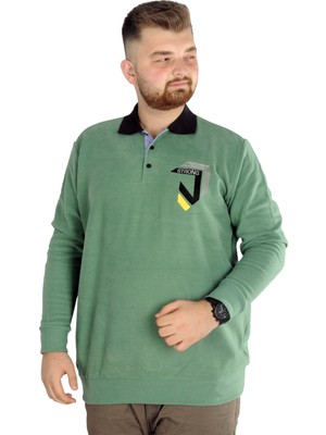 ModeXL  Erkek Sweatshirt Polo Vnz Selanik 20440 Çağla