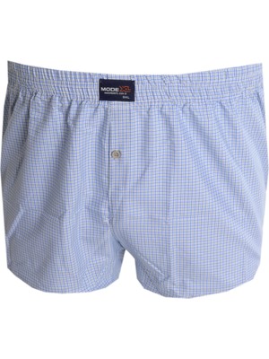 ModeXL Mode Xl Büyük Beden Erkek Boxer Desenli Poplin 6348 Indigo