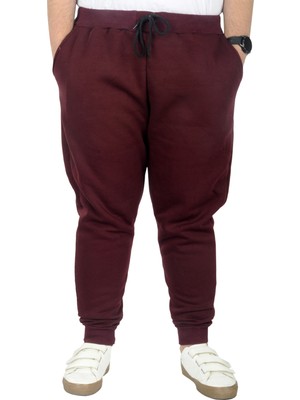 ModeXL  Büyük Beden Erkek Esofman Altı 3ip 20583 Mürdüm