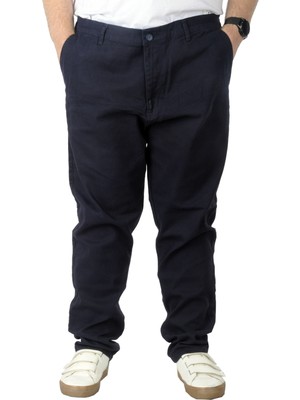 ModeXL Büyük Beden Erkek Gabardin Pantolon Doğa 22850 Yumuşak Dokulu Lacivert Kumaş