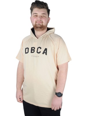 ModeXL Mode Xl Büyük Beden Tshirt Kapşonlu Dbca 22119 Bej
