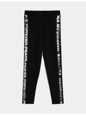 Marks & Spencer Slogan Desenli Legging Tayt