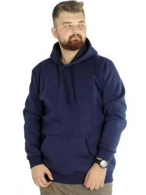 ModeXL Mode XL Erkek Sweatshirt Kapşonlu Pocket Basic 20562 İndigo