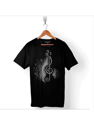 Kendim Seçtim Sol Anahtarı Gitar Guitar Saz Rock Caz Müzik Baskılı Tişört  T-Shirt