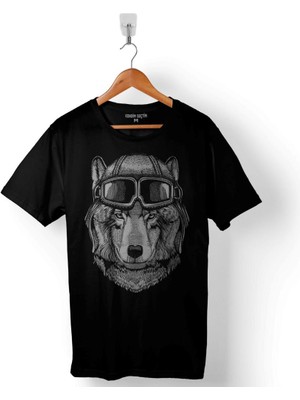 Kendim Seçtim Wolf Gözlüklü Kurt Bozkurt Kafa Head Baskılı Tişört  T-Shirt