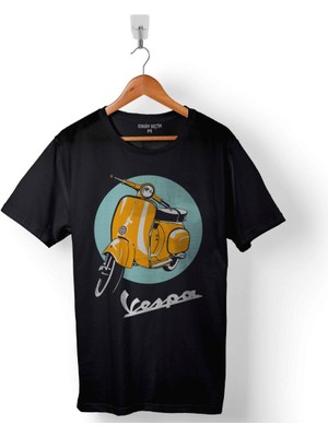 Kendim Seçtim Vespa Club Logo Motosiklet Baskılı Tişört  T-Shirt