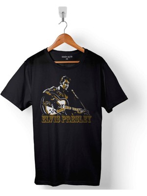 Kendim Seçtim Elvis Presley Rock'n Roll'un Krali Rock Roll King Baskılı Tişört  T-Shirt