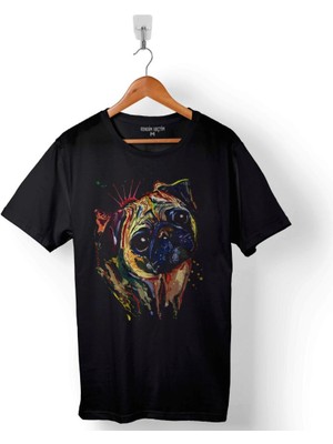 Kendim Seçtim Pug Mops Dog Köpek Kafa Baskılı Tişört  T-Shirt