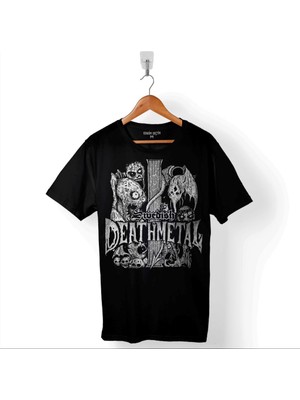 Kendim Seçtim Death Metal Strike Music Band Baskılı Tişört Unisex T-Shirt