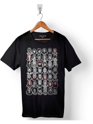 Kendim Seçtim Game Of Thrones Faces Tüm Oyuncular Baskılı Tişört Unisex T-Shirt