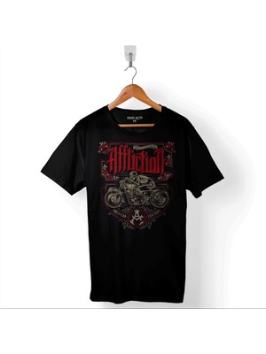 Kendim Seçtim Death Rider Afflıction Ölüm Sürücüsü Motosiklet Baskılı Tişört Unisex T-Shirt