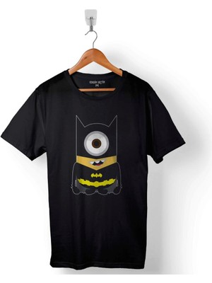 Kendim Seçtim Minyonlar Mınnions Batman Süper Kahraman Hero Baskılı Tişört Unisex T-Shirt