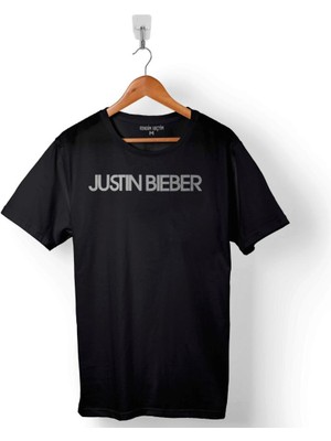 Kendim Seçtim Justin Bieber Ismi Yazılı Baskılı Tişört Unisex T-Shirt