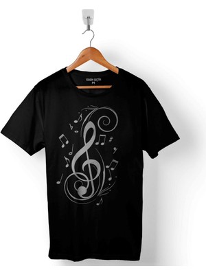 Kendim Seçtim Music Love Müzik Nota Seviyorum Sol Anahtarı 3baskılı Tişört Unisex T-Shirt