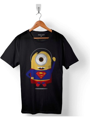 Kendim Seçtim Minyonlar Mınnions Superman Süper Kahraman Hero Baskılı Tişört Unisex T-Shirt