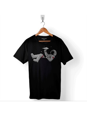 Kendim Seçtim Uçan Astronot Uçurtma Uzay Yolculuğu Cosmos Baskılı Tişört Unisex T-Shirt