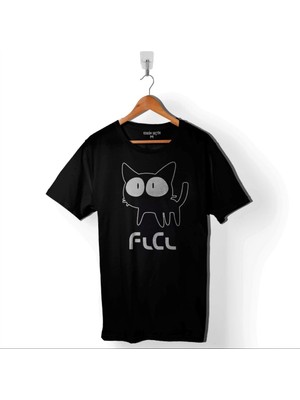 Kendim Seçtim Çizgi Film Fooly Cooly Flcl Anime Cartoon Kedi Baskılı Tişört  T-Shirt