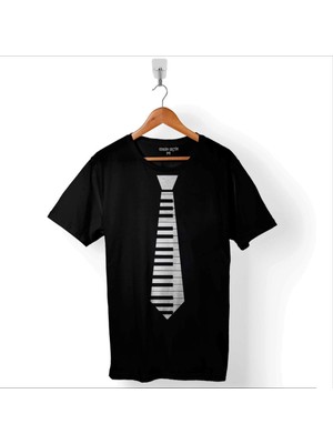 Kendim Seçtim Kravat Piyano Piano Tıe Suit Up Baskılı Tişört Unisex T-Shirt