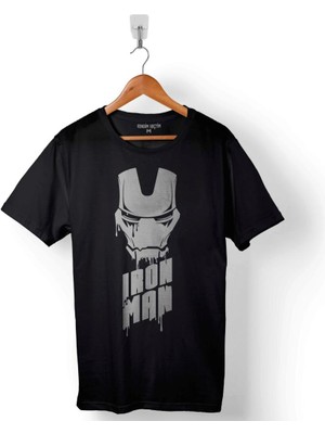 Kendim Seçtim Iron Man Head Skull Kafa Emir Adam Baskılı Tişört Unisex T-Shirt