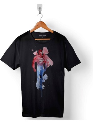 Kendim Seçtim Superman Super Man Watercolor Baskılı Tişört Unisex T-Shirt