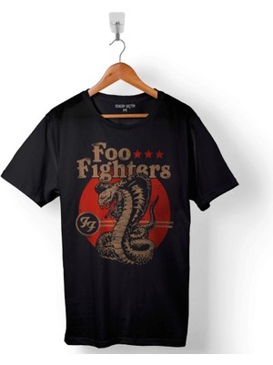 Kendim Seçtim Ff Foo Fighters Cobra Logo Baskılı Tişört Unisex T-Shirt