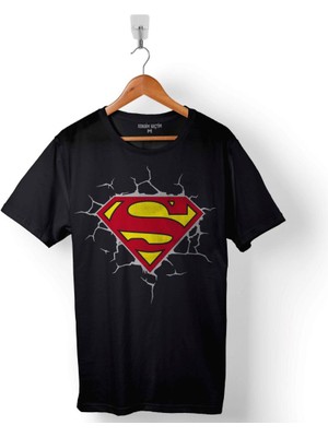 Kendim Seçtim Superman Super Man Logo 3 Boyutlu Baskılı Tişört Unisex T-Shirt