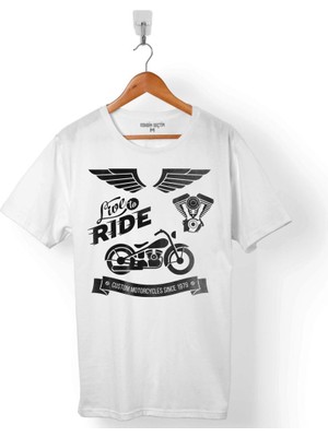 Kendim Seçtim Motorcycle Lıve To Rıde Motosiklet Erkek Tişört