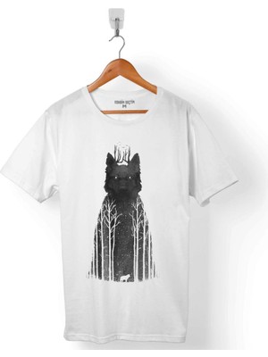 Kendim Seçtim Game Of Thrones Wolf The Kıng And The Whıte Erkek Tişört