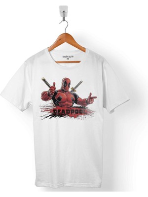Kendim Seçtim Deadpool 1 2 3 Logo Erkek Tişört