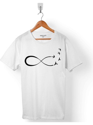 Kendim Seçtim Sonsuzluk Işareti Logo Özgür Kuş Love You Me Aşk Erkek Tişört