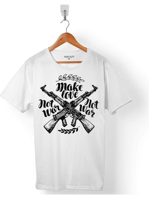Kendim Seçtim Tüfek Keleş Make Love Not War Savaşa Hayır Barış Erkek Tişört